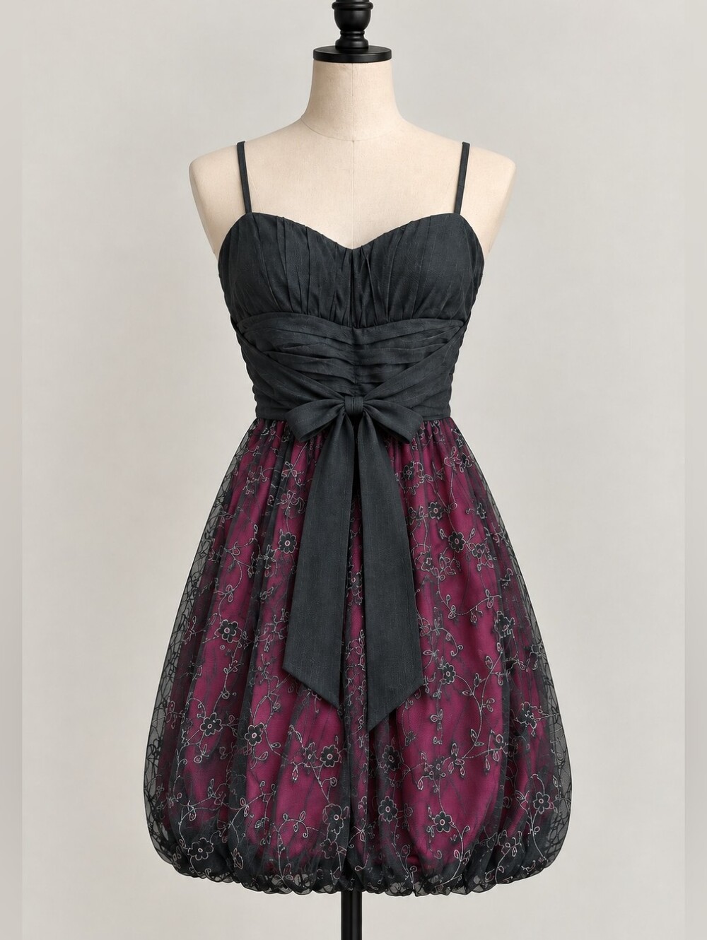 G.L.A.M. Black & Burgundy Floral Dress | Size M
